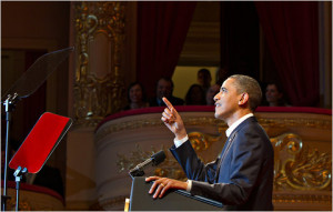 President Obama delivering remarks at the Theatro Municipal do Rio de ...