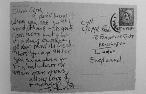 Una cartolina di John Lennon per Cynthia