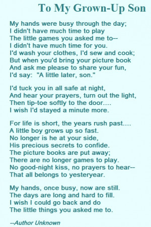 mother's poem to her son: Mothers Love, My Sons, Reading Everyday ...