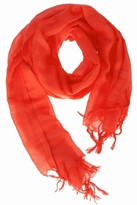 LoveQuotes Scarves Love Quotes Linen Knotted Fringe Scarf In Coral $88
