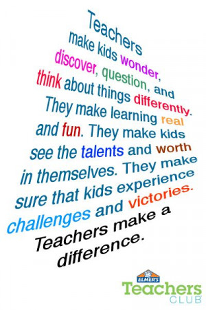 Teachers make a difference!
