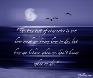 The True Test of Character Is Not How Much We Know How to Do,But How ...