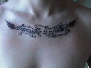 ... last few words of one of his most famous quotes tattoo'd as a collar