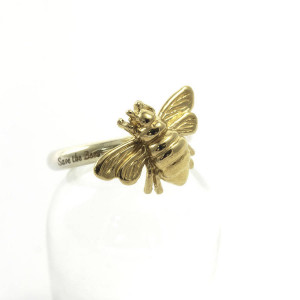 homepage > AMULETTE > BUMBLEBEE RING ENGRAVED WITH 'SAVE THE BEES'