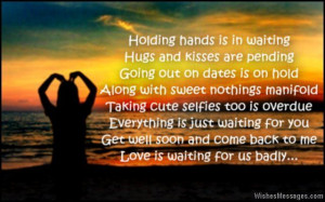 ... well soon and come back to me Love is waiting for us badly via