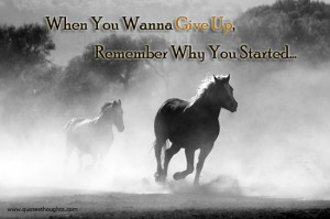 When You Wanna Give Up, Remember Why You Started…