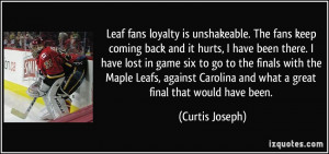 Leaf fans loyalty is unshakeable. The fans keep coming back and it ...