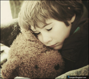 Adorable, alone, sad, kid, boy, teddy, bear