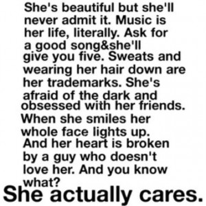 To guys: Treat her right.