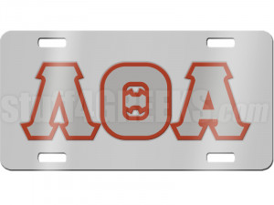 Lambda Theta Alpha License Plate with Gray and Crimson Letters on ...