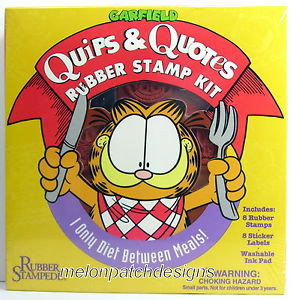 BNIP-XX-Rare-GARFIELD-QUIPS-QUOTES-Sayings-Cat-Rubber-Stamp-Kit ...
