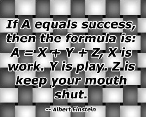 then the formula is A equals X plus Y and Z, with X being work, Y play ...