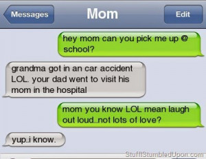 Messenger text by Mom on her Mother in Law Very Funny Humor Cartoon