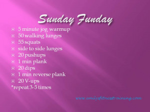 Sunday Funday Workout