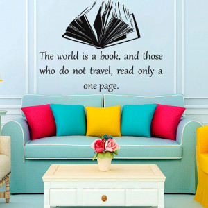 Wall Decals Open Book and Quote Decal Vinyl Sticker Home Decor Window ...