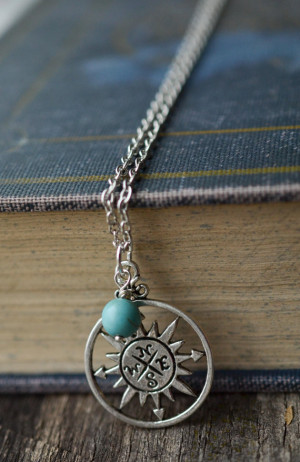 Compass Necklace, Wanderlust Necklace, Gypsy Jewelry, Turquoise ...