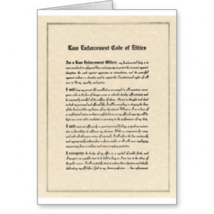 Law Enforcement Code of Ethics Greeting Cards