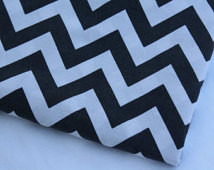 Black White Chevron Fabric-Reclaime d Bed Linen Fabric ...
