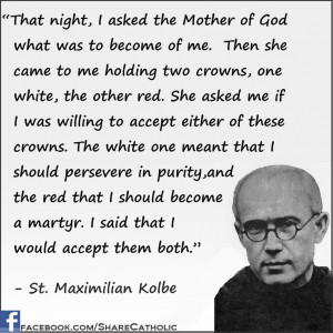St. Maximilian Kolbe (Being Presented With The White Crown Of Purity ...