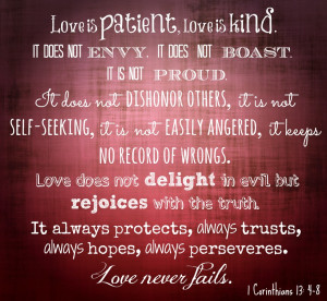 LOVE IS PATIENT, LOVE IS KIND