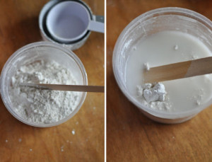 Смешайте гипс, в соответствии с ...