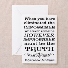 Sherlock Holmes Impossible Quote Greeting Card for