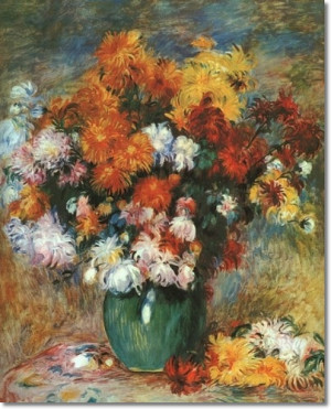 Renoir, Bouquet of Chrysanthemums, c. 1885, oil on canvas, Musee des ...