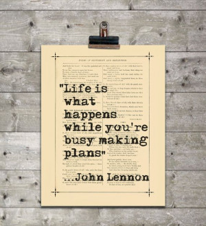 John Lennon art Inspirational quote Life quote Typography poster print ...