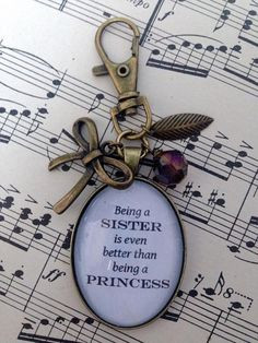 Frozen/Sister Quote Keyring/Bag Charm Vintage by CherryCocoDesigns