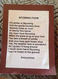 wyoming poem more wyoming poem wonder wyoming hors shoes quote wyoming ...