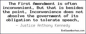 The First Amendment is often inconvenient. But that is besides the ...