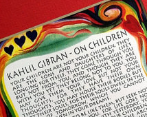 ON CHILDREN Inspirational QUOTE 8x8 Kahlil Gibran Baby Nursery Decor ...