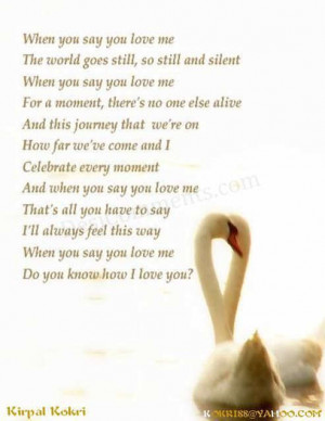 Do you know how I love you