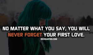 No matter what you say you will never forget your first love love ...