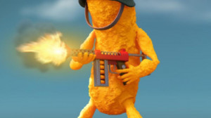 ... Cheetos to say both he’s getting his feast on (Cheetos) but he’s