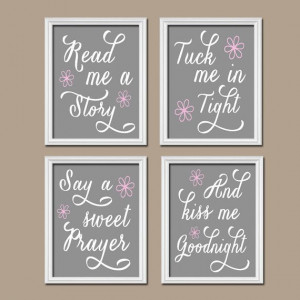 Pink Gray Kiss Me Goodnight Quote Crib NURSERY Song by trmDesign, $33 ...