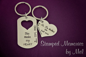 She stole my HEART... So I'm stealing his last name - Hand Stamped ...