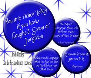 Digital Collage Sheet Inspirational Quotes Blue Circle images ...