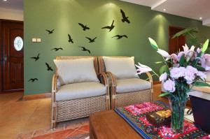 Singing Birds vinyl wall quote for home(China (Mainland))