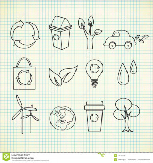 Set Ecology Doodle Piece Paper