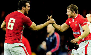 Leigh Halfpenny and Sam Warburton of Wales. Rugby365.