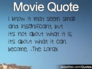know it may seem small and insignificant, but it's not about what it ...
