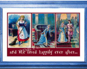 cinderella and she lived happily ev er after poster 18 x 30 large ...