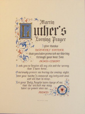 Holly V. Monroe - Martin Luther's Evening Prayer 9x12 $25