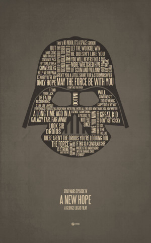 Typography Movie Poster Star Wars A New Hope