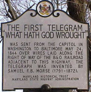 commemoration of Morse's first commercial telegraph line