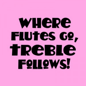 Flute Sayings Pink flute treble music button