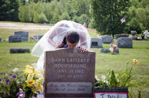 Erica Lafferty visits he mother's grave on her wedding day, July 6 ...