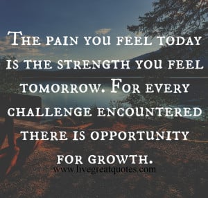 The Pain You Feel Today Is The Strength You Feel Tomorrow