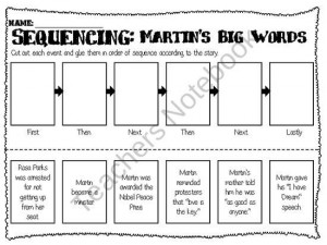 Sequencing Worksheet - Martin's Big Words Martin Big, Patricia Polacco ...